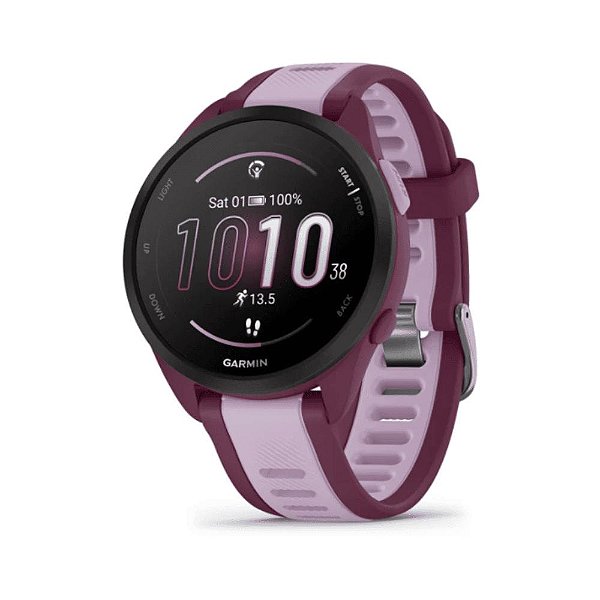 Relógio Smartwatch e Monitor Cardíaco de Pulso e GPS Garmin Forerunner 165 Music - Lilás