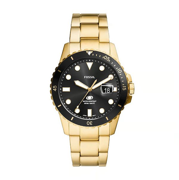 Relógio Fossil Masculino Fossil Blue Dourado - FS6035/1DN