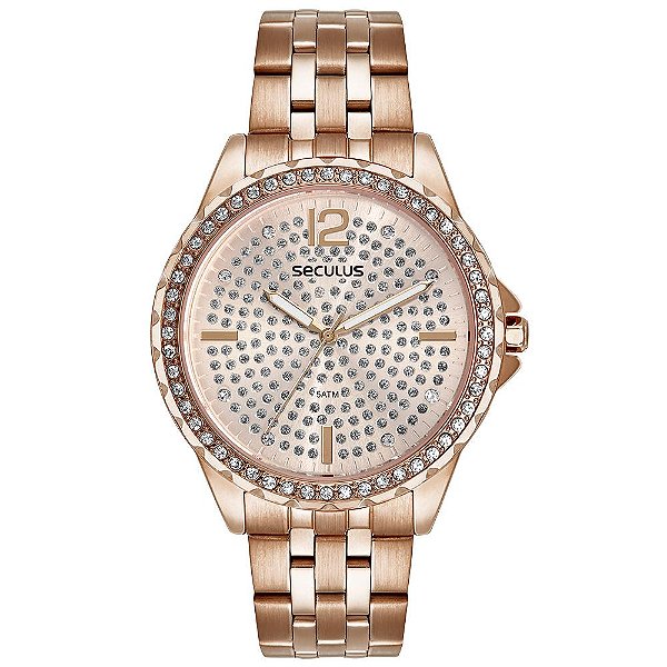 Relógio Feminino Seculus Cristais 44238LPSVRS2