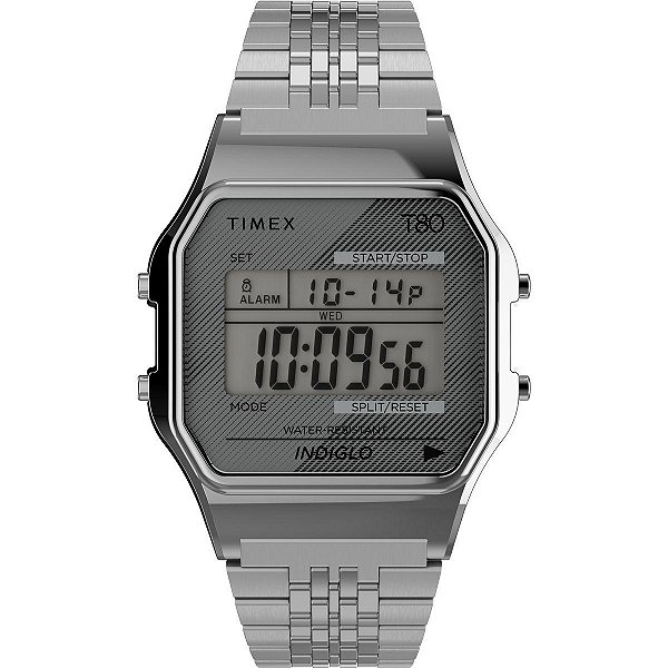 Relógio Timex Digital Vintage Prata T80 TW2R79300