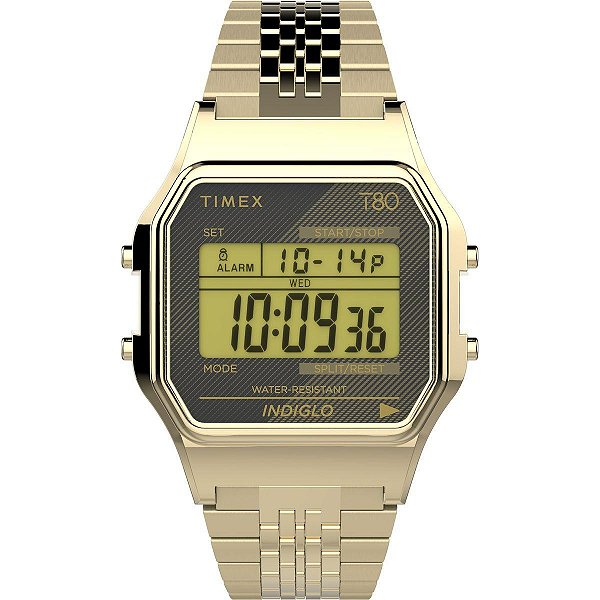 Relógio Timex Digital Vintage T80 Dourado TW2V18900