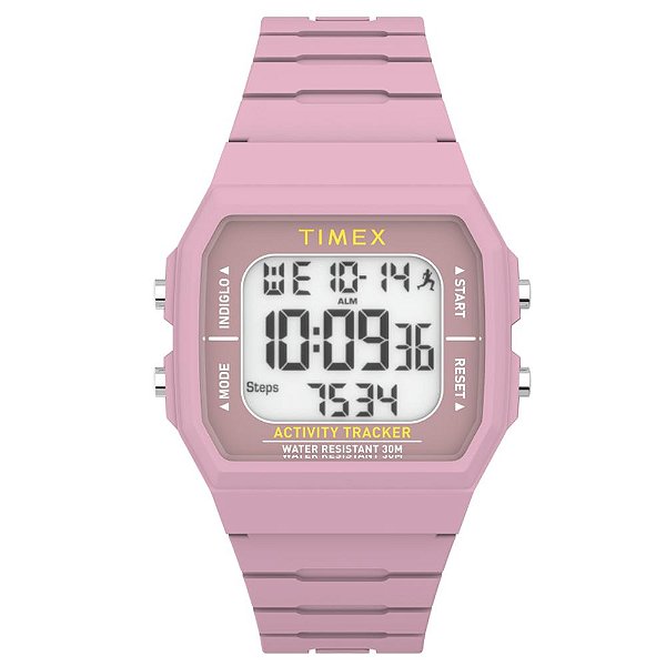 Relógio Timex  Digital Contador de Passos  Rosa TW5M55800