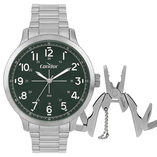 Kit Condor Masculino Militar Prata CO2035NRV/K4V