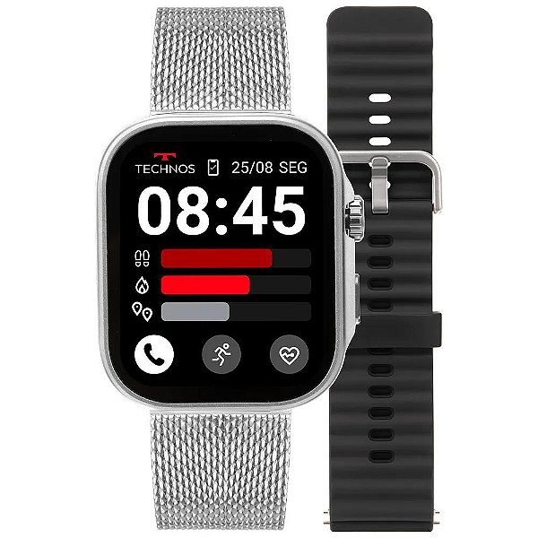 Relógio Smartwatch Unissex Connect Prata TMAXCAB/9K