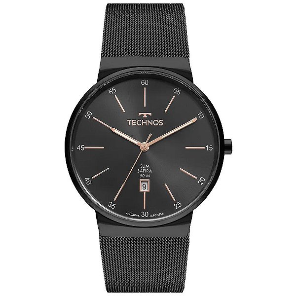 Relógio Technos Masculino Slim safira GM12AG/1P