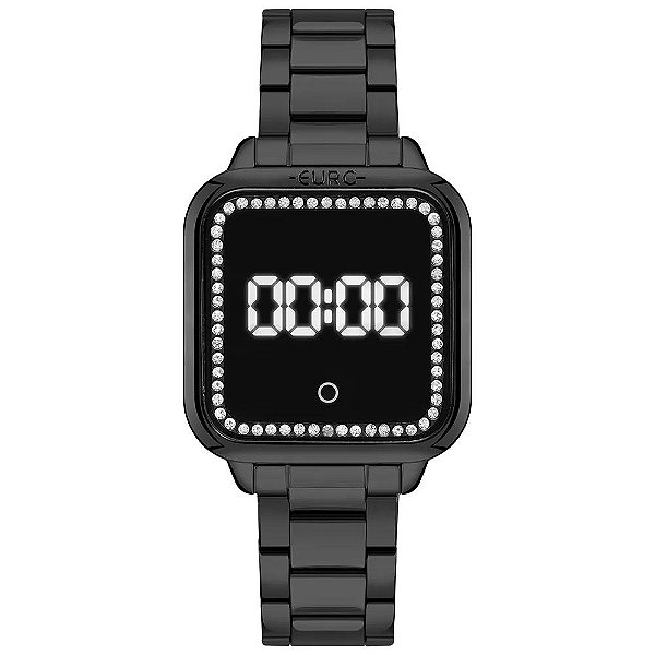 Relógio Euro Feminino Ff Led Preto - EUMD2404AC/4P