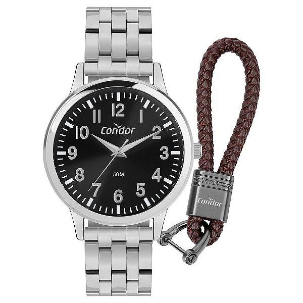 Kit Relógio Condor Masculino Dia A Dia Prata - CO2035NRM/K4P