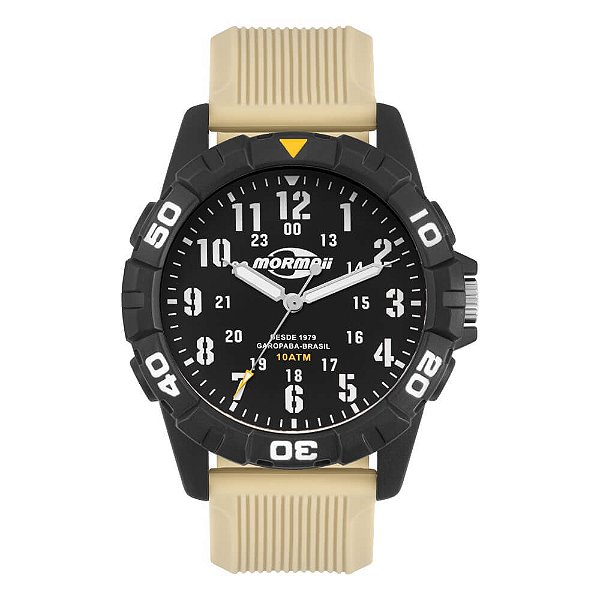 Relógio Mormaii Masculino Casual Bege/Preto - MOPC21JALMX/8X