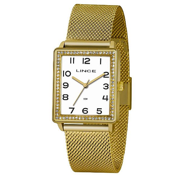 Relógio Feminino Lince Dourado LQG4665L B2KX