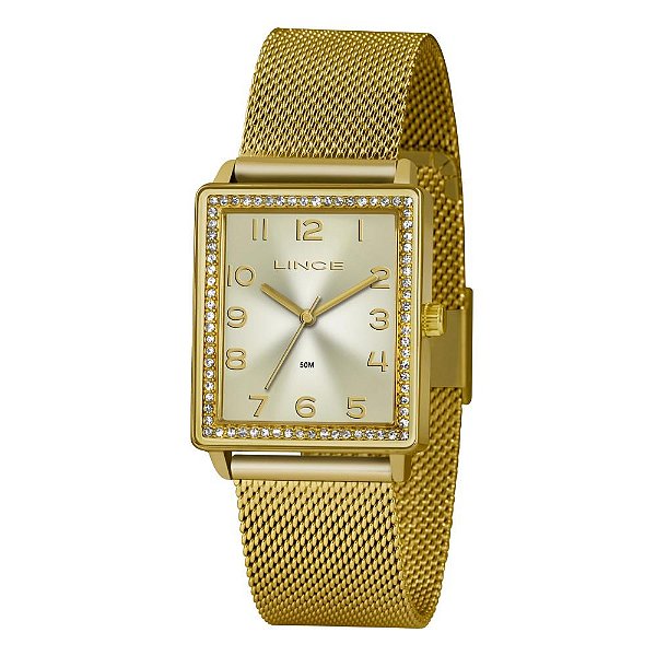 Relógio Feminino Lince Dourado LQG4665L C2KX