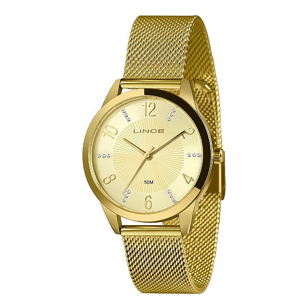 Relógio Feminino Lince Dourado LRG4815L38 C2KX
