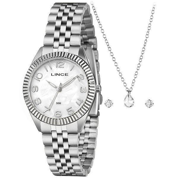 Kit Relógio Lince Feminino Prata LRMM063L36 K0K3B2SX