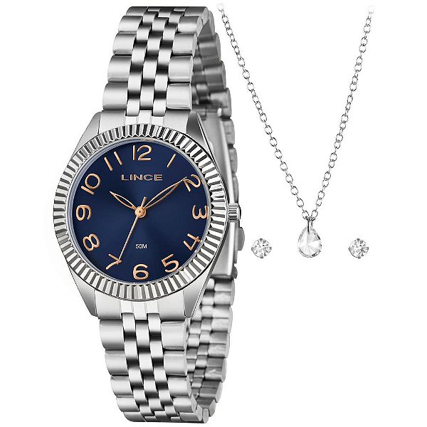 Kit Relógio Lince Feminino Prata LRMM063L36 K0K4D2SX