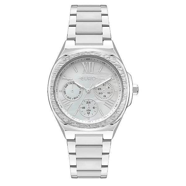 Relógio Euro Feminino Multiglow Prata - EU6P79AF/4B