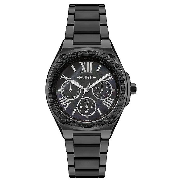 Relógio Euro Feminino Multiglow Preto - EU6P79AH/4P