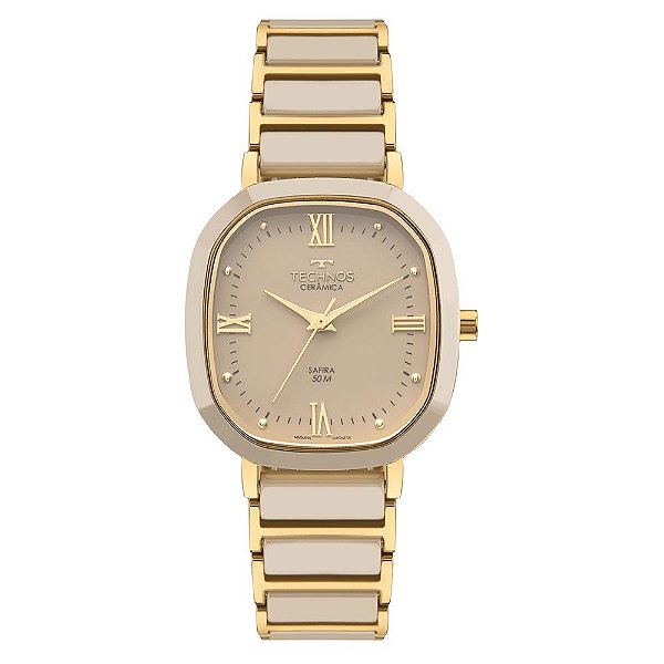 Relógio Technos Feminino Ceramic Sapphire Dourado 2035NER/1X
