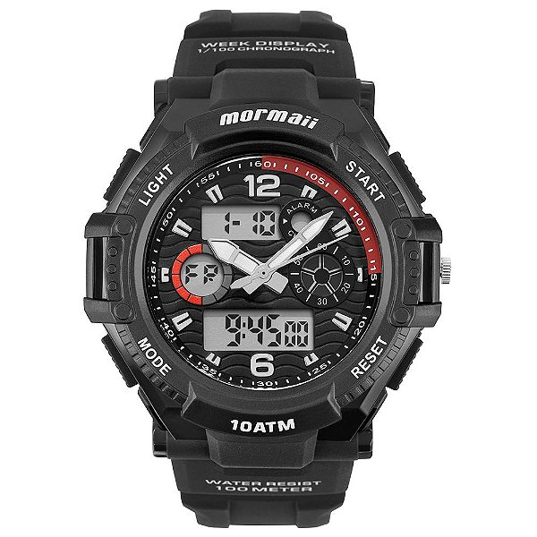 Relógio Mormaii Masculino Action Preto - MOM8032P/8R