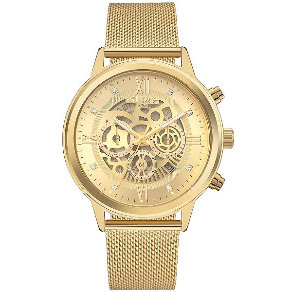 Relógio Euro Feminino Delux Dourado - EUJS25AM/4D