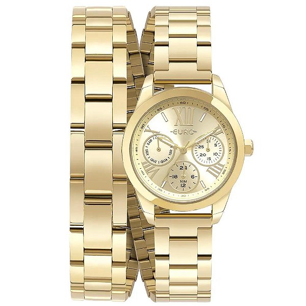 Relógio Euro Feminino Multiglow Dourado - EU6P29AIO/4D
