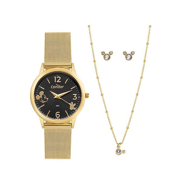 Kit Relógio Condor Feminino Mini Dourado - CO2035NGQ/KI4P