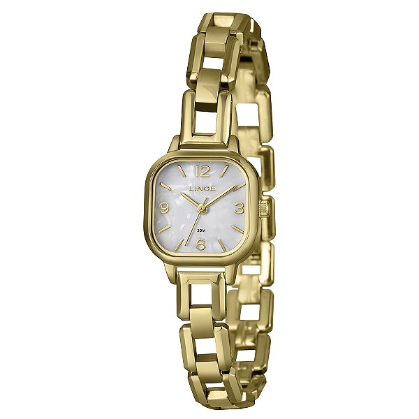 Relógio Lince Feminino Dourado Madre Pérola LQGM080L23