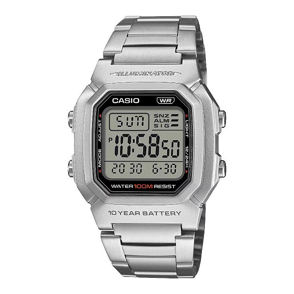 Relógio Casio Digital Prata – W-800HD-1AV