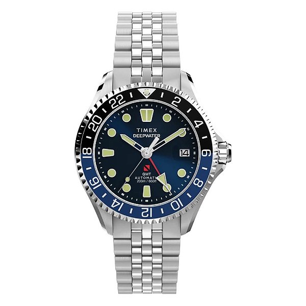 Relógio Masculino Timex Deepwater Meridian 200 Automatic GMT TW2Y64000