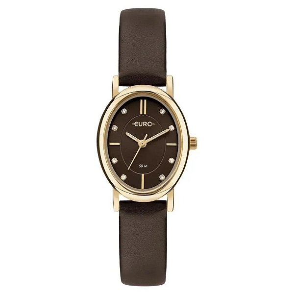 Relógio Euro Feminino Mini Dourado e Marrom - EU2035ZFB/3M