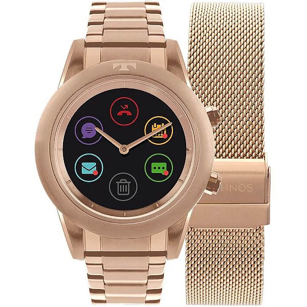 Relógio Smartwatch Technos Connect Duo Feminino P01AE/4P - Troca Pulseira
