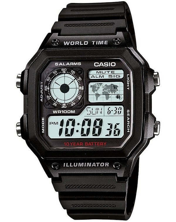 Relógio Casio Masculino Standard AE-1200WH-1AVDF.