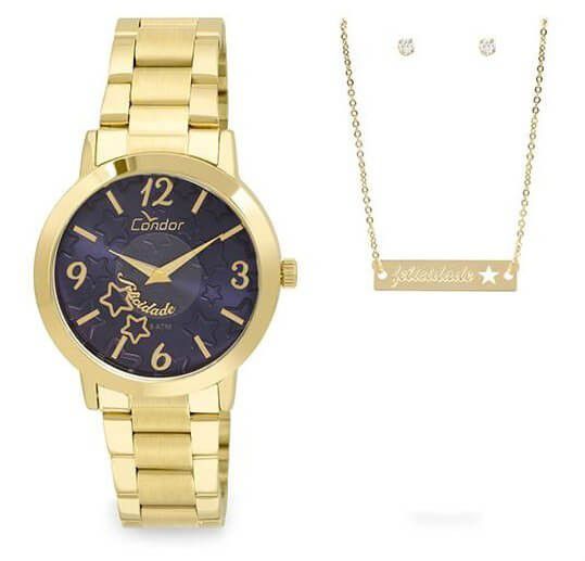 Relógio Condor Feminino CO2035KUP/K4A  + Colar e Brincos