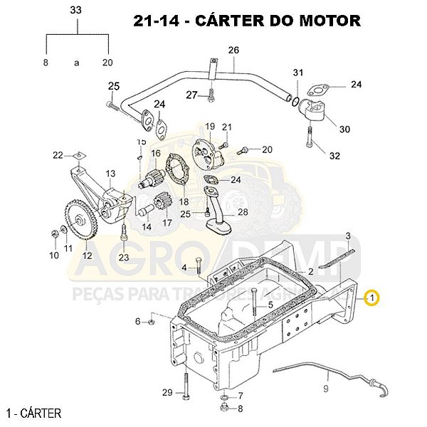 CÁRTER DE ÓLEO DO MOTOR - VALTRA BM110 / BM110 G2 / BM125I - 836752609