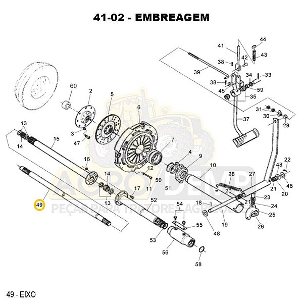 EIXO DE EMBREAGEM DA TPD COM 21Z (4X4) - VALTRA 885 - 80721410