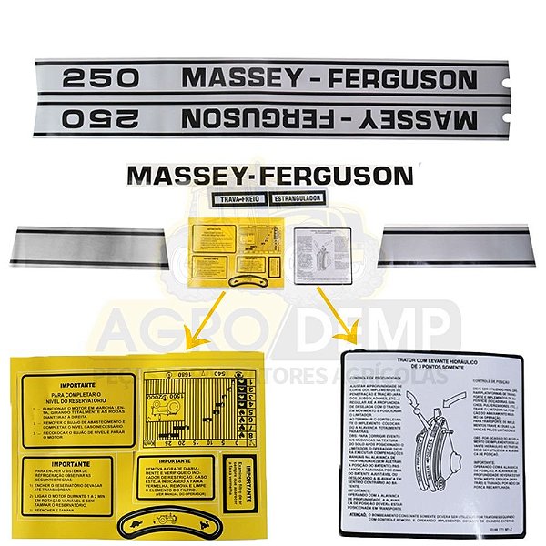 KIT DE JOGO DECALQUE (TRATORMOTOS) - MASSEY FERGUSON 250 - 2710841