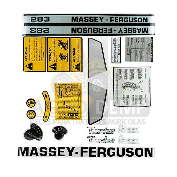 KIT JOGO DE DECALQUE DA CABINE (TRATORMOTOS) - MASSEY FERGUSON 283 ADV - T0243064