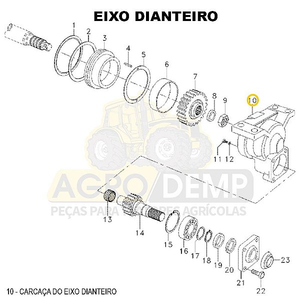 CARCAÇA DO EIXO DIANTEIRO DA TDF (TRAÇÃO ZF APL 335 / 345 / 350 / AS
