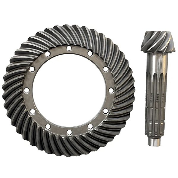 COROA E PINHÃO (9X43 - DIFERENCIAL TRASEIRO - 12 FUROS - IMP) - NEW HOLLAND TL60 / TL65 / TL70 / TL75 / TL80 / TL85 / TL90 / TL95 / TL100 - TL5.80 A TL5.100 - CASE FARMALL 60 A 100 - 5153715 / 47135643 / 600310300 / 5137691 / 5089350 / 5138663 / 84347807