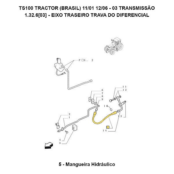 FLEXIVEL MANGUEIRA HIDRAULICA (CNH) - TRATOR NEW HOLLAND TS90 / TS100 / TS110 / TS120 - TS6000 - 82008095