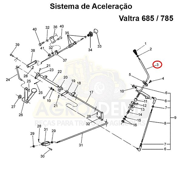 ALAVANCA DO ACELERADOR VALTRA 685 / 785 - 83128300