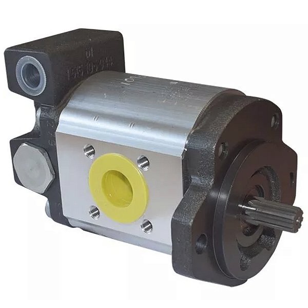 BOMBA HIDRÁULICA DE ENGRENAGEM (25,67 CC - 3000 RPM - BOSCH REXROTH) - NEW HOLLAND T6030 A T6090 / T7.140 A T7.260 / T7030 A T7070 - 1515105044 / R918C02485 / 84263360 / 87319386 / 47135548 / 0517725340