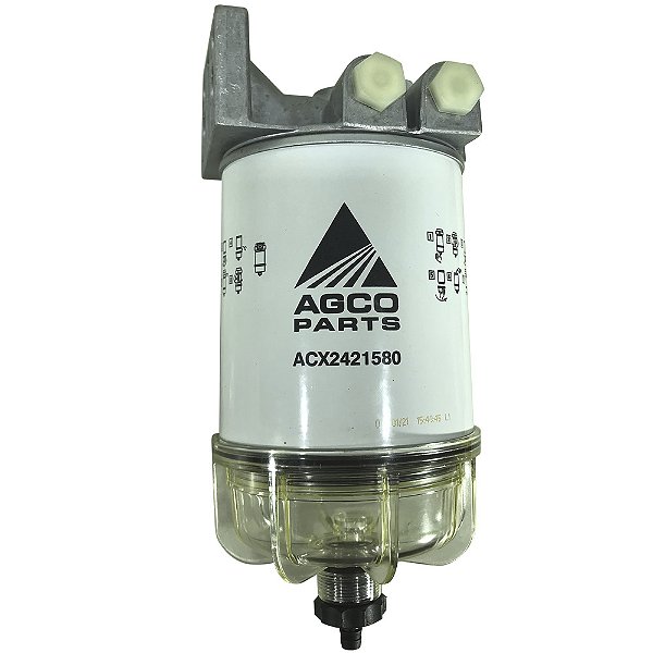 FILTRO DE COMBUSTIVEL COM SUPORTE CABECOTE E COPO SEDIMENTADOR COMPLETO (AGCO) VALTRA BH184 / BH194 / BH214 / BH224 - MASSEY FERGUSON 3300 / 3306 / 3307 / 3308 - ACX2421580