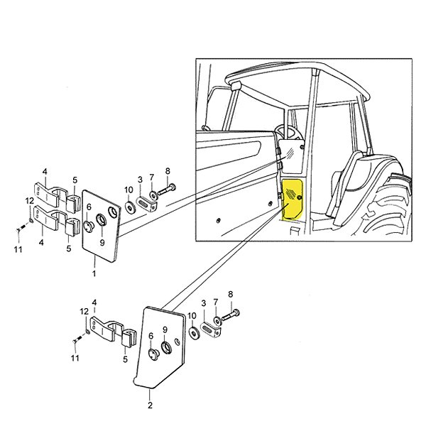 VIDRO FRENTE INFERIOR PARABRISA (LADO ESQUERDO OU DIREITO - SERVE EM AMBOS - AGCO) VALTRA BH145 / BH165 / BH180 G2 / BH205 - BM85 / BM100 / BM110 / BM120 / BM125 (TODOS GERAÇÃO 2) - 85068600