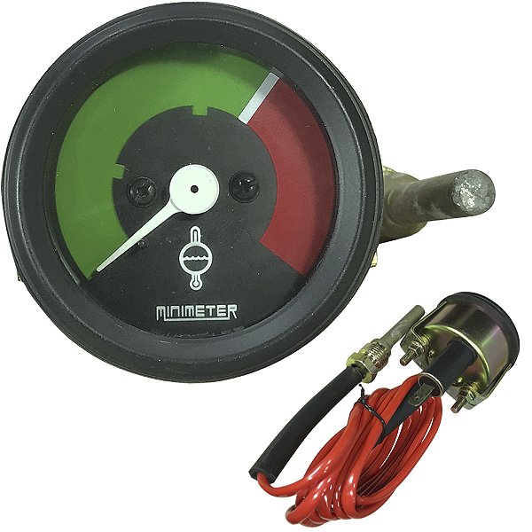 MARCADOR INDICADOR DE TEMPERATURA DA ÁGUA MECÂNICO (CABO 165CM - 52 mm - 40°C A 110°C - Rosca 5/8” 18UNF - MERCÚRIO - MINIMETER) MASSEY FERGUSON 86HS - 235 / 250 / 265 / 275 / 283 / 285 / 290 / 292 - 160503 / 471015 / 3146052 / 302428 / 035367