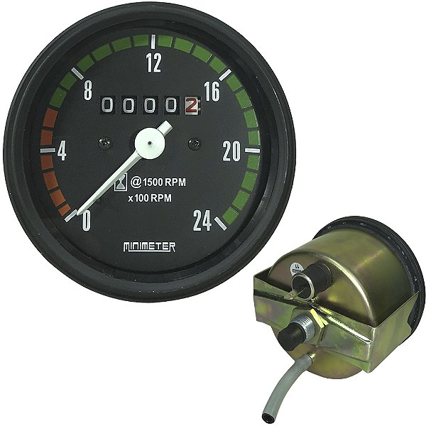 TRATOMETRO COM HORIMETRO CONTAGIROS (SENTIDO HORÁRIO - 0 A 2400 RPM - MINIMETER) - MASSEY FERGUSON 65X / 85X - 265 / 275 / 290 - 3146057