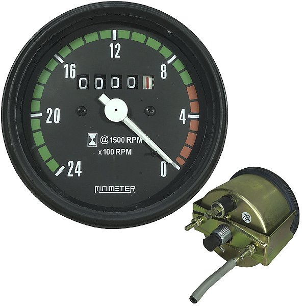 RELOGIO HORIMETRO TRATOMETRO CONTAGIROS (SENTIDO ANTI HORÁRIO - 0 A 2400 RPM - MINIMETER) MASSEY FERGUSON 50X / 55X - 3146058 / 039287