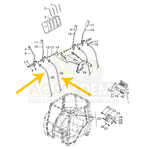 CABO DE ACIONAMENTO DO CONTROLE REMOTO MASSEY FERGUSON 7170 - 6235895