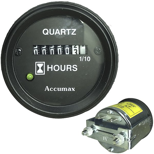 HORÍMETRO ELETRICO (12V/24V - 52MM - ACCUMAX) VALTRA 1280R / 1580 / 1780 - 685 / 785 - 80100900