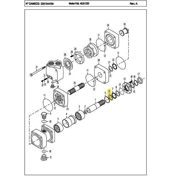 ARRUELA MOTOR HIDRÁULICO 40.6 CID - TH 224X297X.12 JOHN DEERE - 0330008606