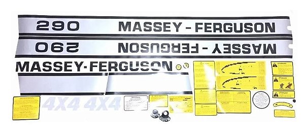 KIT DE ADESIVO (FAIXA DECALQUE) TRATOR MASSEY FERGUSON 290 4X4 - 022032