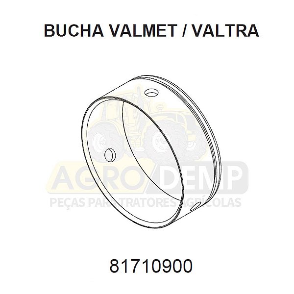 BUCHA DO SUPORTE DE MANCAIS CARDANS ZF APL 359 - VALTRA / VALMET BH140 / BH145 / BH160 / BH165 / BH180 / BH185 / BH205 / 1280R / 1580 / 1780 (GERAÇÕES 1,2 E HI) - 81710900